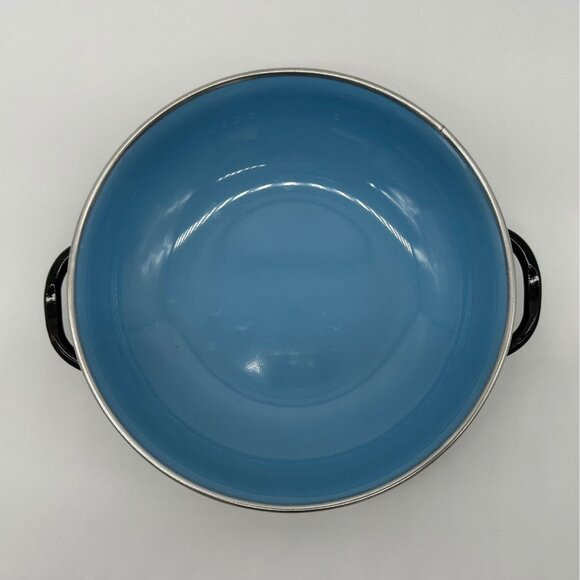 Vintage Blue Enamelware Saute Pan Skillet Yugoslavia Emo Celtic Small 6.25” - Picture 2 of 8